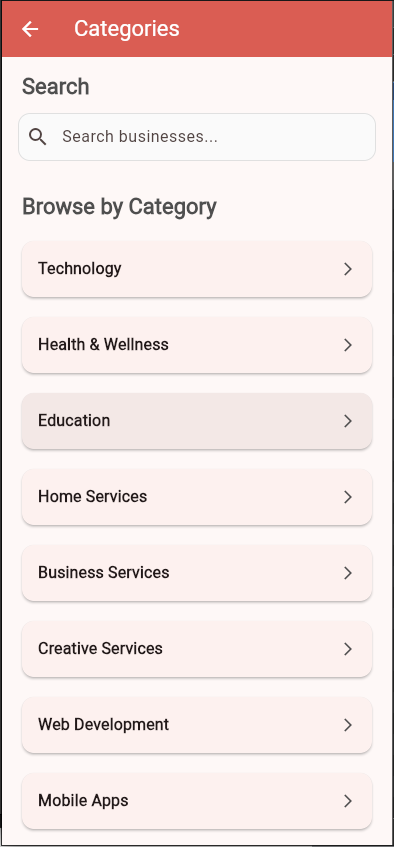Categories Screen